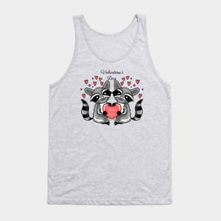 Racoon love you valentine Tank Top